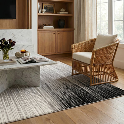 Tapis oriental noir / gris Atchison