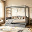 Lit de jour simple à baldaquin avec 2 tiroirs-1312359704