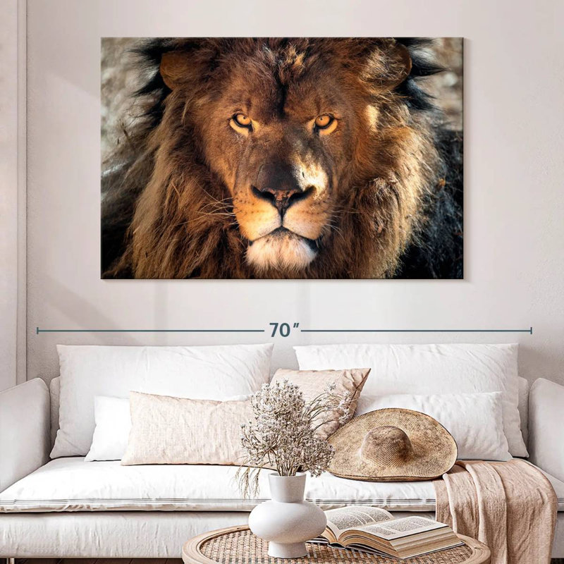 Tête de lion robuste, H 34 po x l 51 po