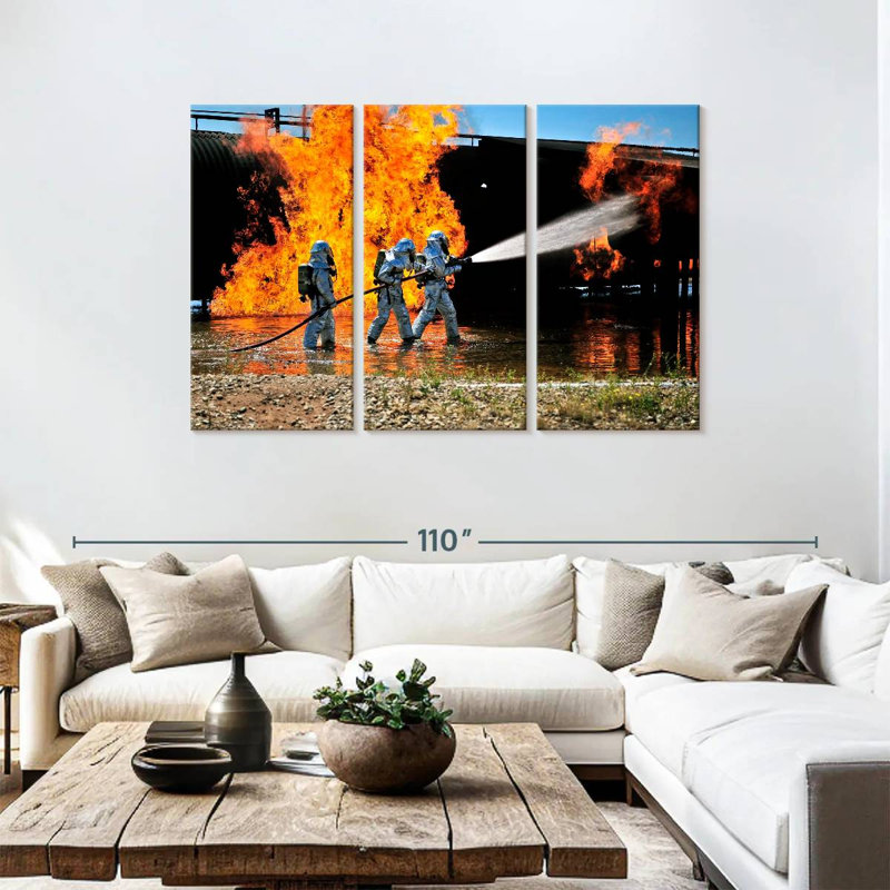 Simulated Fire Emergency, 48" H x 74" W
