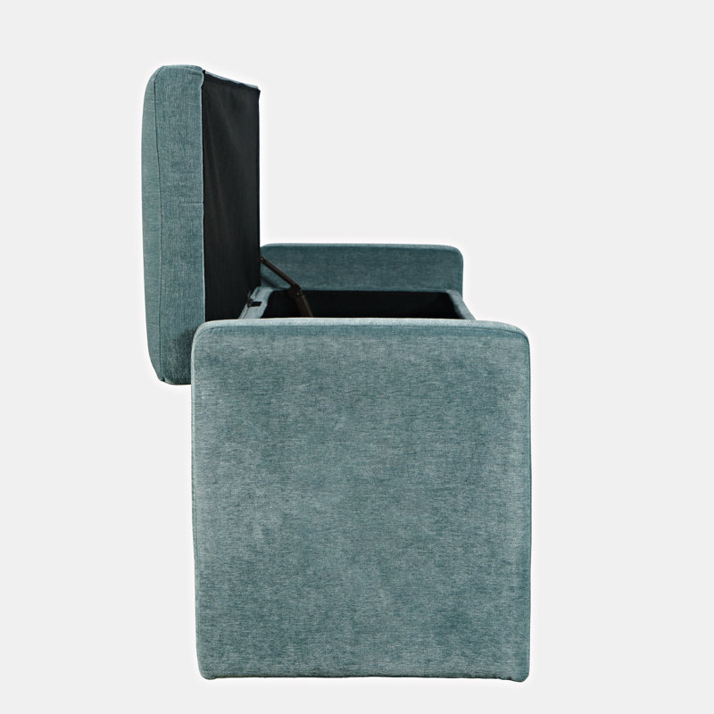 Sharpay Upholstered Storage Bench, Braun Blue