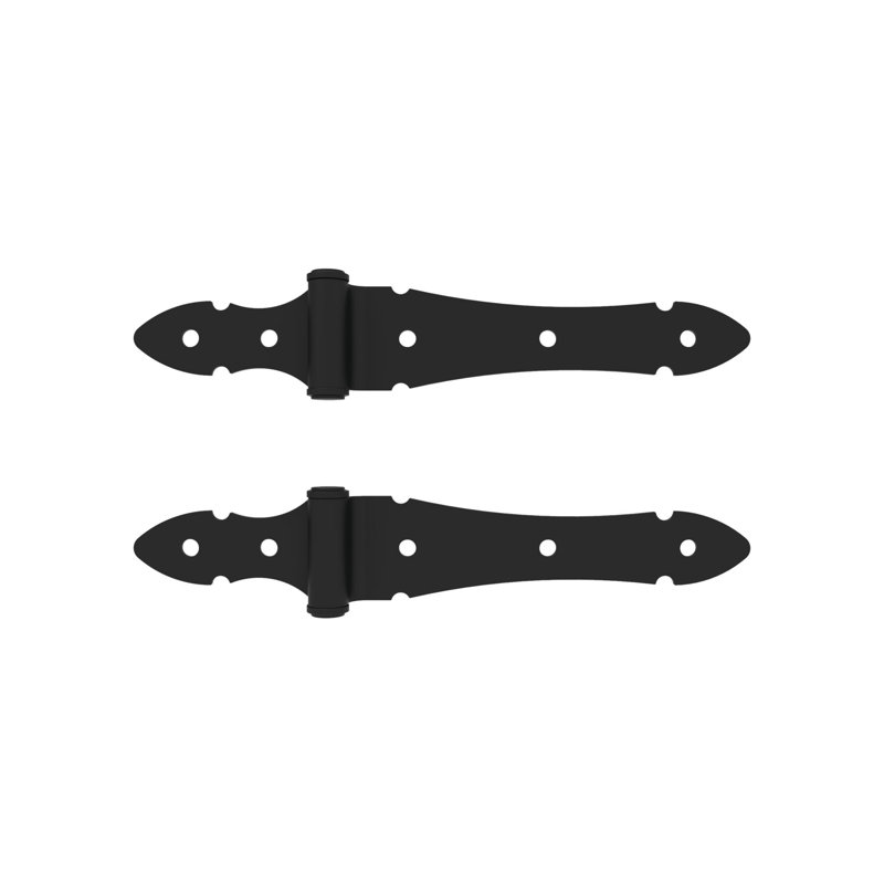 Black Powder Coated Steel Half Strap Hinge for Wood Gates
