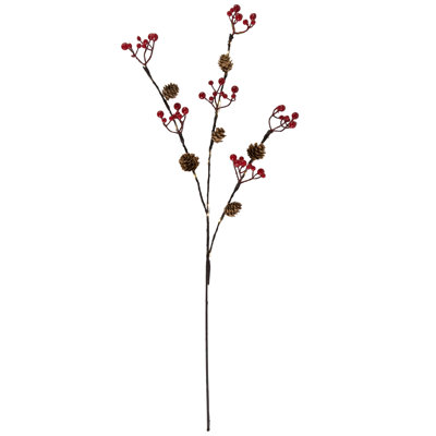 Faux Pine/Berry Branch
