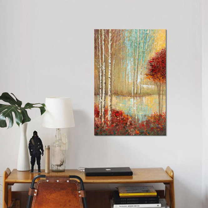 Emerald Pond par Ruane Manning - Impression sur toile tendue sur châssis, H 60 po x l 40po x P 1,5 po, Toile avec cadre noir
