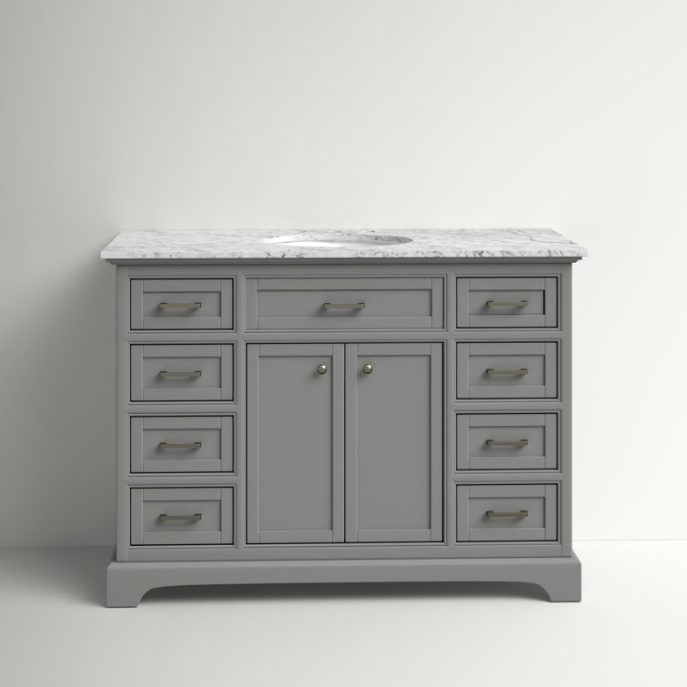 Hermes 48'' Single Bathroom Vanity with Marble Top