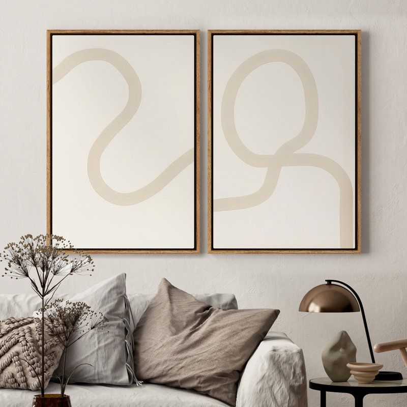 Art mural encadré sur toile, rétro muraux abstraits pour chambre à coucher, H 24 po x l 16 po, Naturel