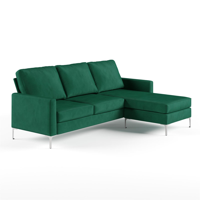 Eyler 4 Seater Velvet Sofa, Green