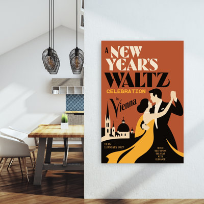 «New Year's Vienna Waltz Classic Elegant Retro Architecture City», art mural
