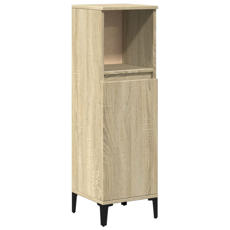 Kryslynn Freestanding and Wall Linen Cabinet, Sonoma Oak/Black