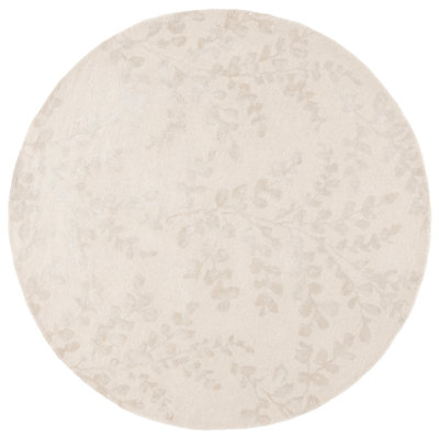 Hensleigh Hand Tufted Wool/Viscose/Cotton Floral Rug in Ivory/Beige