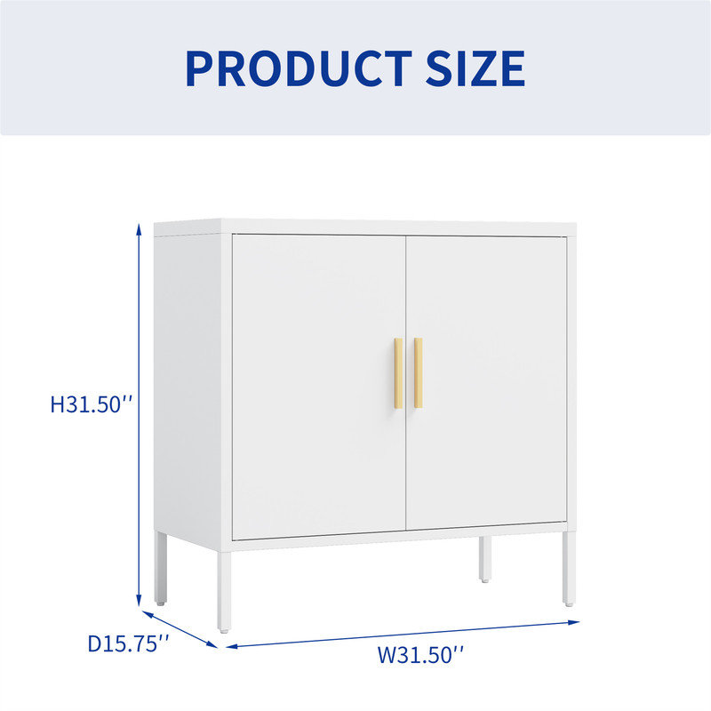 Metal Single Storage Cabinet ( 31.5'' H x 31.5'' W x 16'' D), White