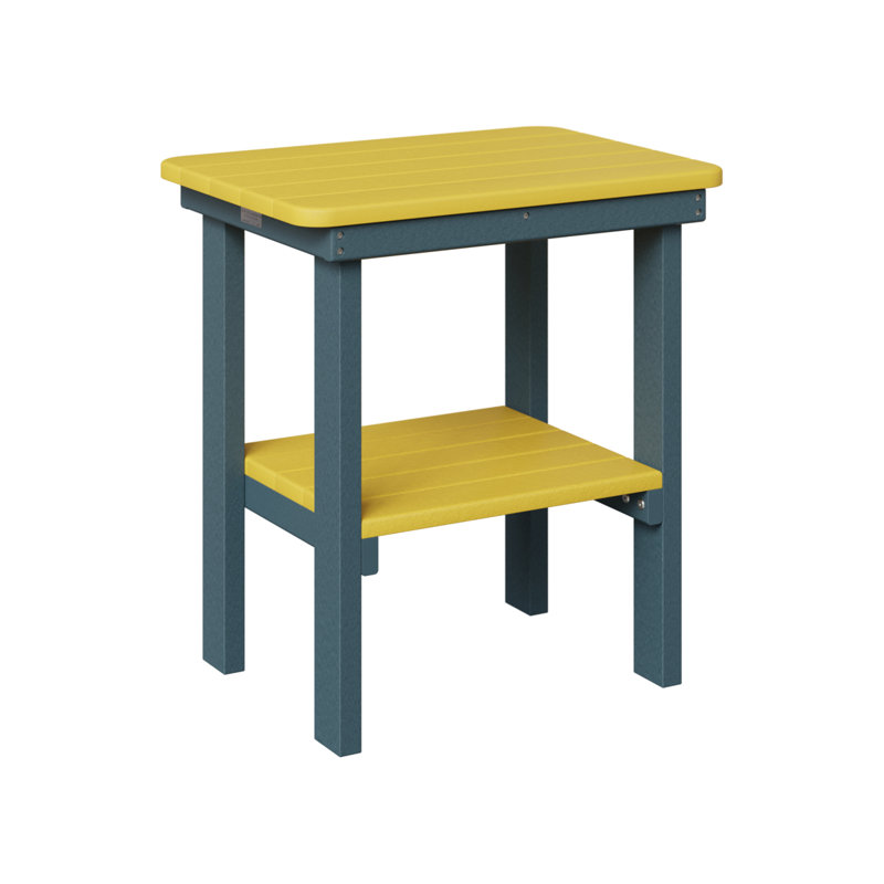Berlin Gardens Rectangular End Dining Table, Slate, Sunburst Yellow