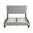 Full Size Gray Velvet Upholstered Platform Bed Frame with Pull-Point Tufted Headboard