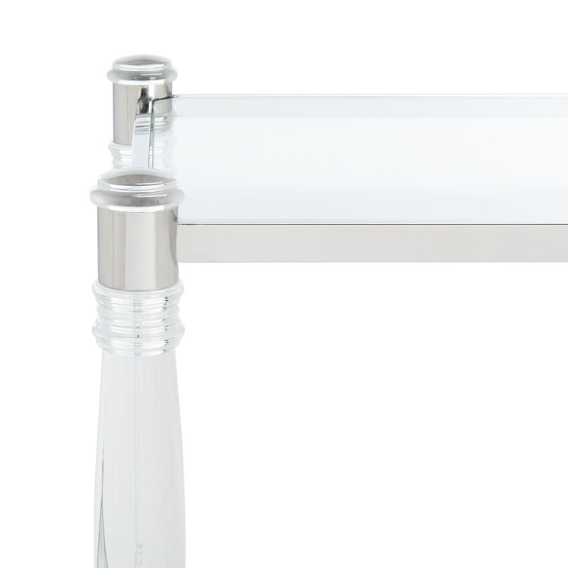 Table de bout avec rangement Haykaz, Transparent / Argent