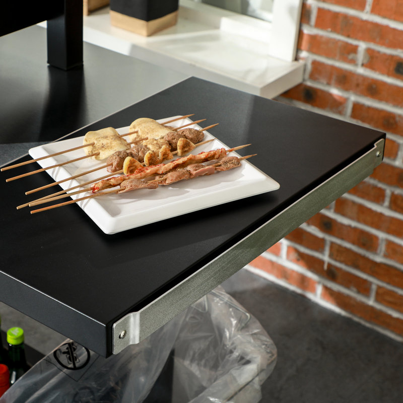 Table d'appoint pliante portative en acier inoxydable 46 po x 21,75 po
