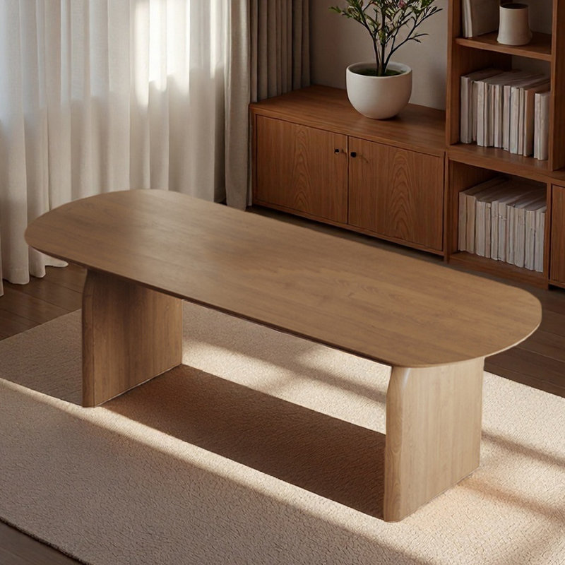 Solid wood oval table for office use, long table, 29.53" H x 70.87" W x 31.5" D