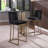 Woker Furniture Bar Stools Set of 2 Counter Height 26" Bar Stools with Back, Gold Brushed Barstools Modern Velvet Fabric Kitchen Stools for Counter Pub, Upholstered Dining Chairs-176527027