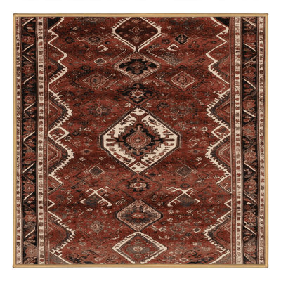 Machine Washable Persian Brown Area Rug