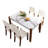 Eller 46.5-inch Modern Faux Marble Dining Table Set With Solid Wood Frame And 4 Chairs