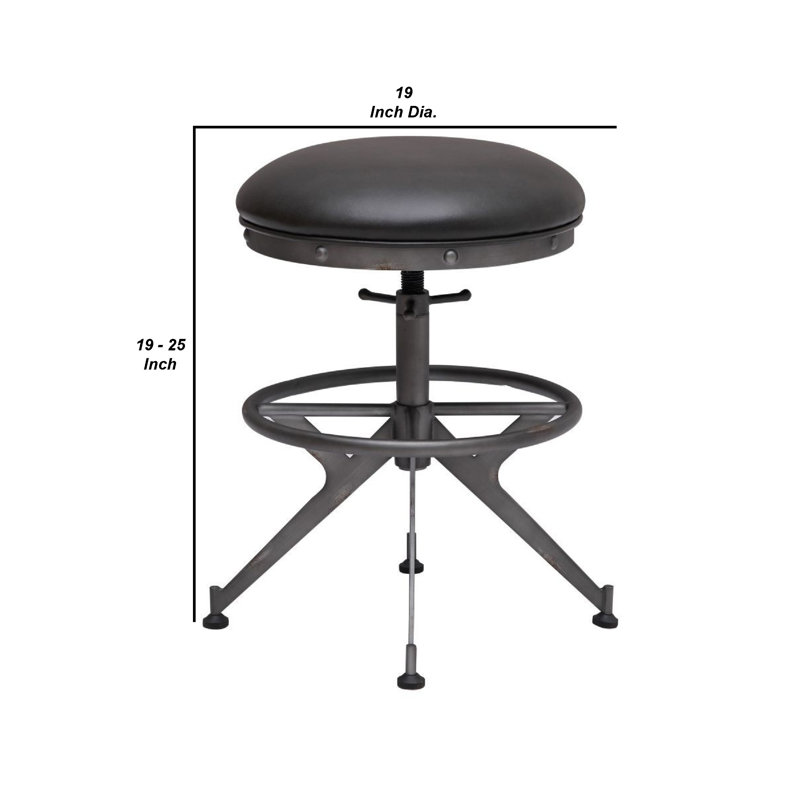 Amenata Swivel Upholstered Adjustable Height Counter Stool with Metal Frame