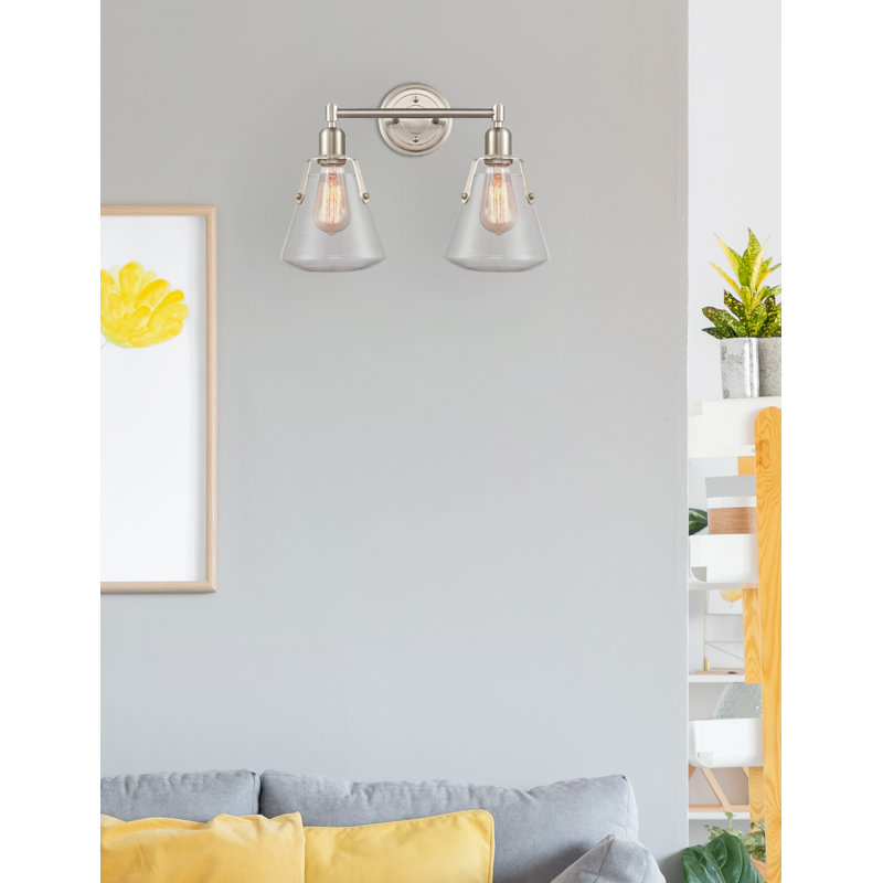 Éclairage pour meuble-lavabo à 2 lumières à intensité réglable Hassler, DEL, Nickel satiné