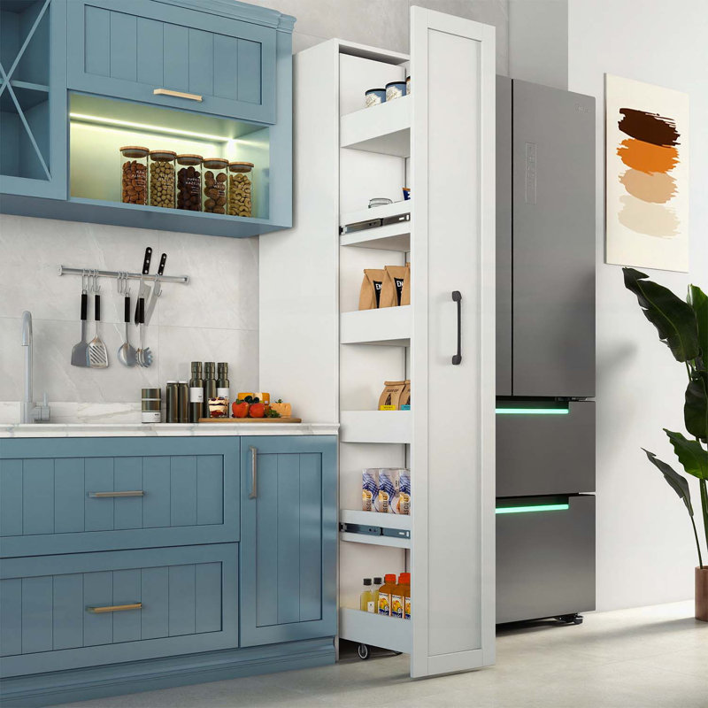 Narrow Kitchen Rolling Cabinet