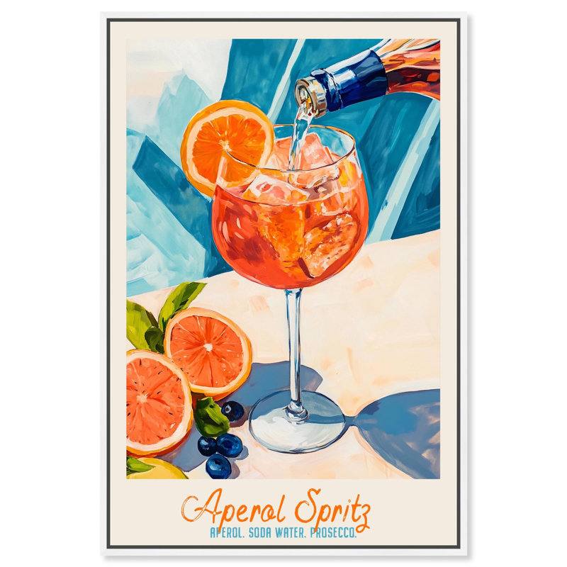 Aperol Spirz , H 46 po x l 31 po, Cadre blanc