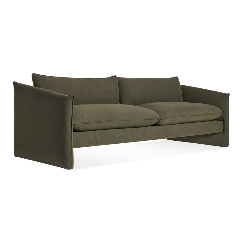 Softmore Sofa, Kvadrat Guest Fatigue Polyester, 34" H x 96" W x 40" D