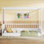 Lit à baldaquin simple en bois blanc avec garde-corps pour enfants, lit à baldaquin Montessori pour filles et garçons