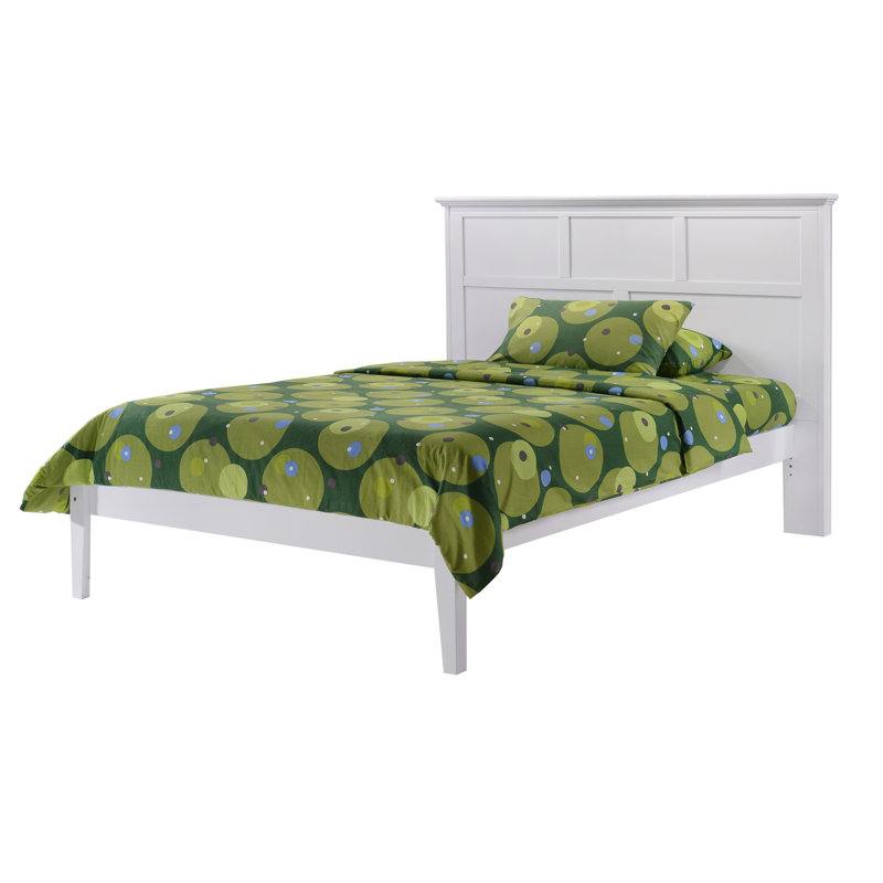 Grand lit plateforme Trafford, Blanc, Simple