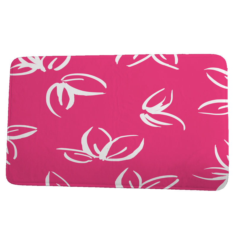 Lower Claverham Non-Slip Bath Mat, 24" W x 17" L, Pink