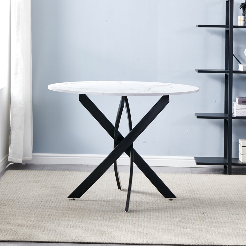 Round Metal Base Dining Table
