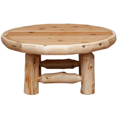 Table basse Cedar Log Circle, 36 po, naturel, armure