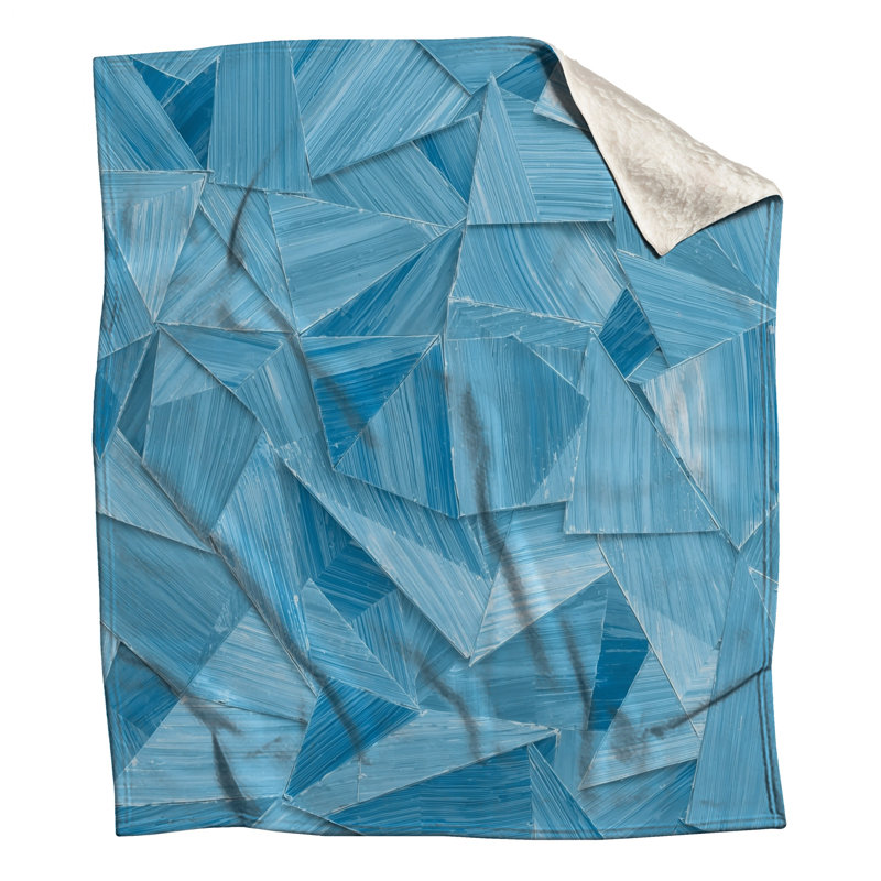 Couvertures bleues à formes triangulaires, L 50 po x H 60 po