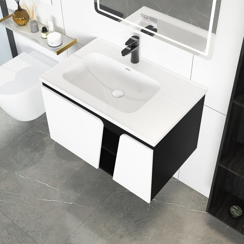 Meuble-lavabo mural 32 po avec lavabo en céramique
