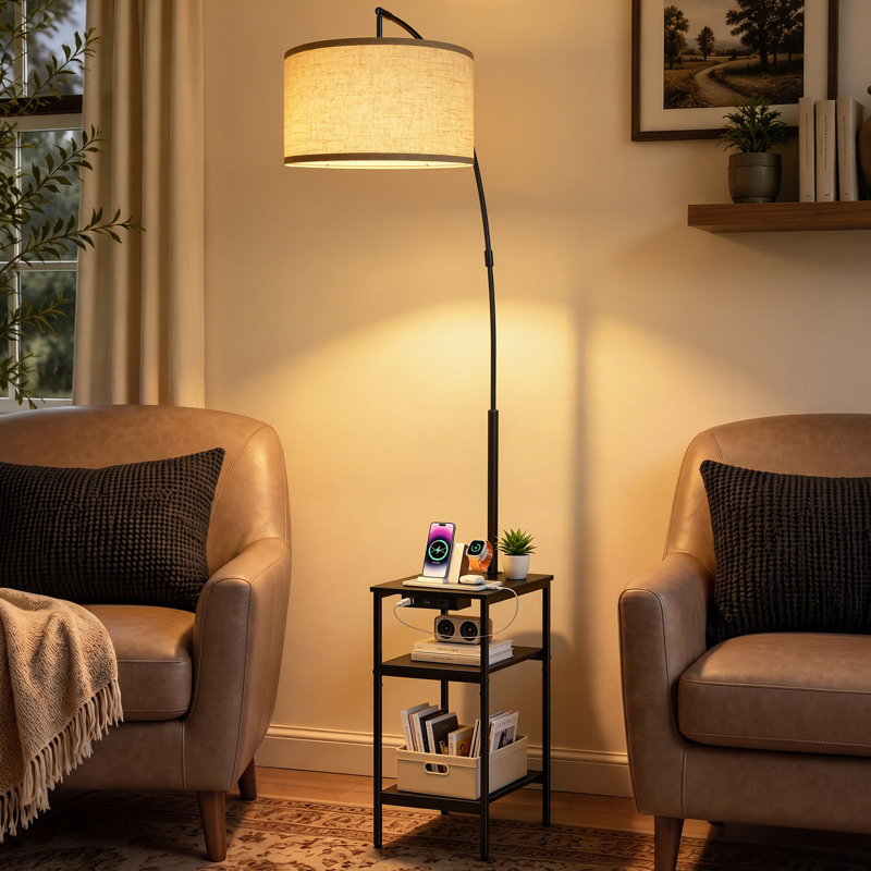 Lampe de table sur pied 75,98 "avec télécommande et prise de recharge USB, Black