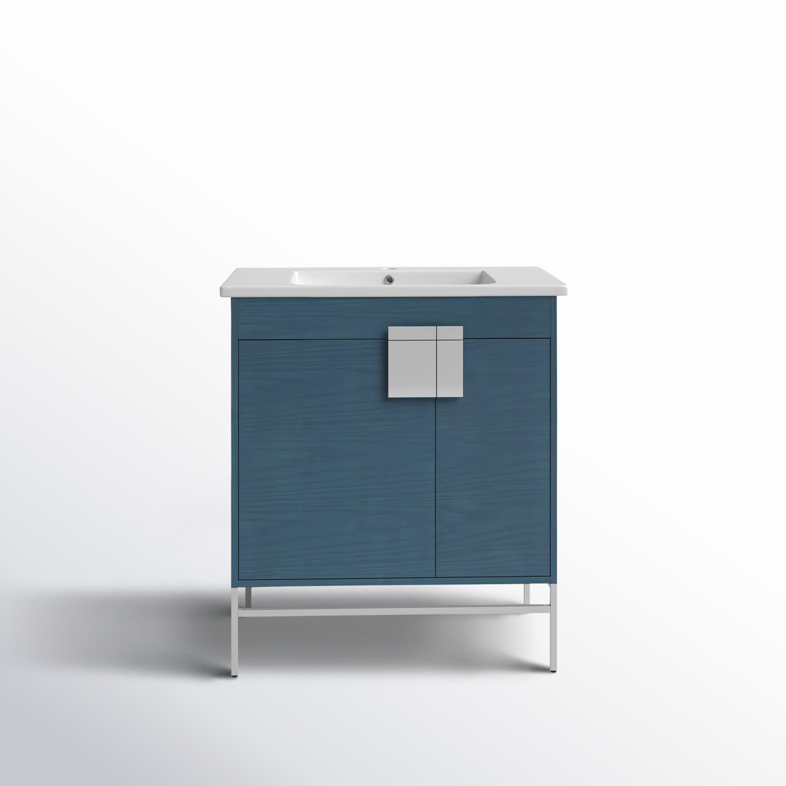 Maisie 30'' Single Bathroom Vanity, Polished Chrome, French Blue