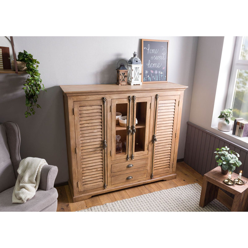 Toulouse 160cm Solid Wood Sideboard, Beige Oiled