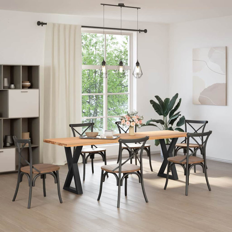  Pieds de table de salle à manger avec accoudoirs réglables en acier thermolaqué noir, H 28,9 po x l 23,6 po x P 3,1 po