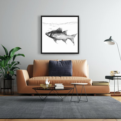 Toile encadrée «Natation poisson» | Décoration de salle de bain animaux aquatiques