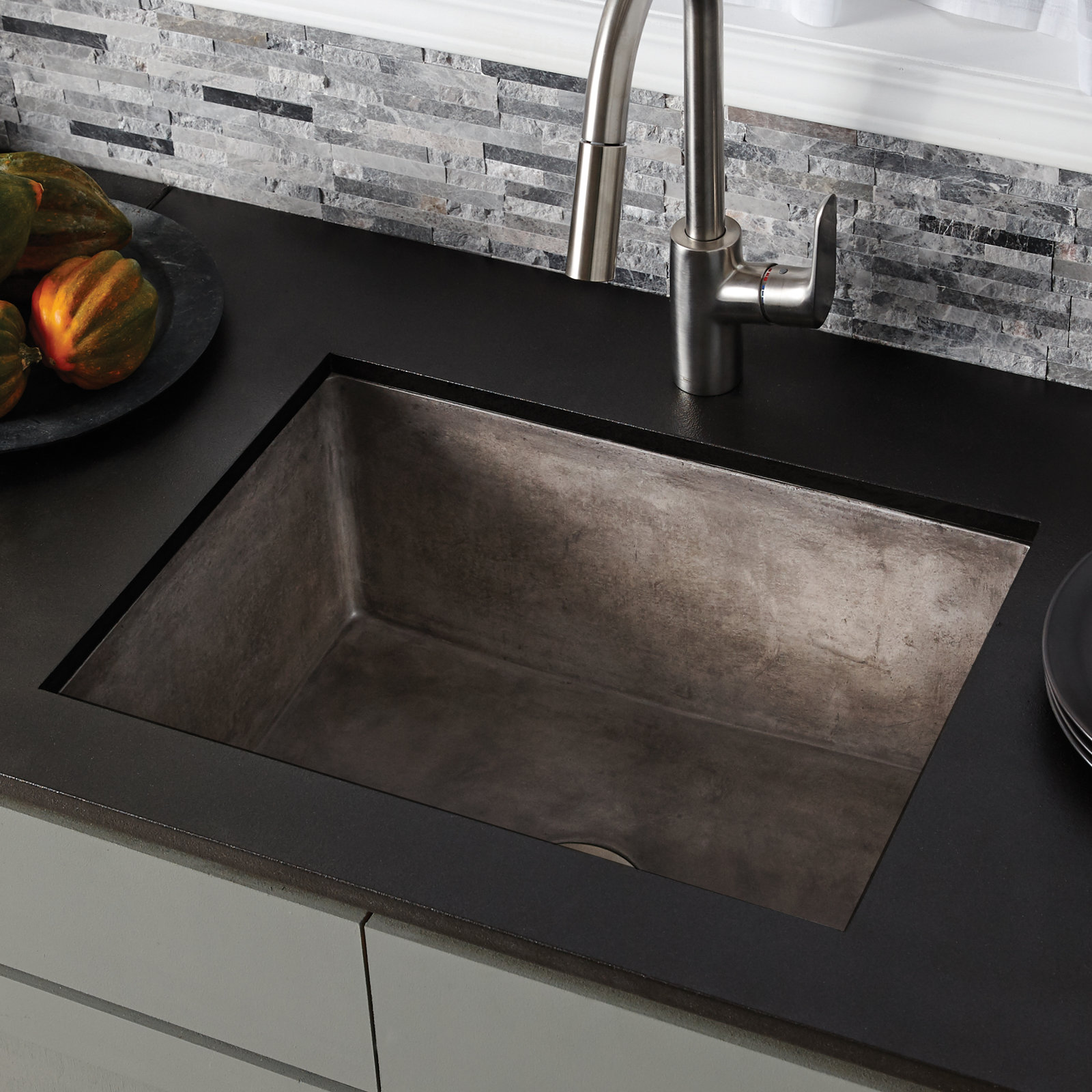 NativeStone® Concrete 24" L x 18" W Farmhouse Kitchen Sink, Slate