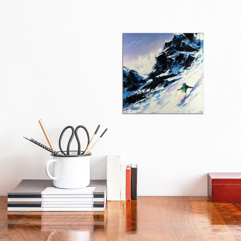 Fast Skier 1 Piece Wrapped Canvas Wall Art, 30.48 cm H x 30.48 cm W