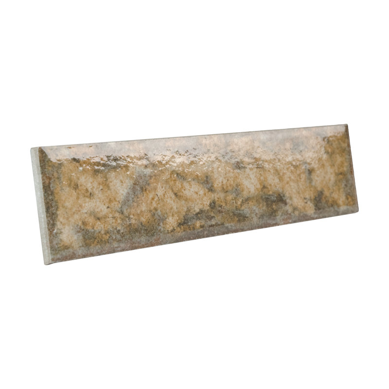 Gaudi React Brick 2-3/8" x 9-3/4" Porcelain Vintage Subway Wall & Floor Tile, Gold; Brown