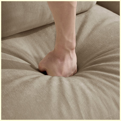 Sofa Couch Chenille Upholstered Tufted Couch, Camel for Living Room, Bedroom, Apartment