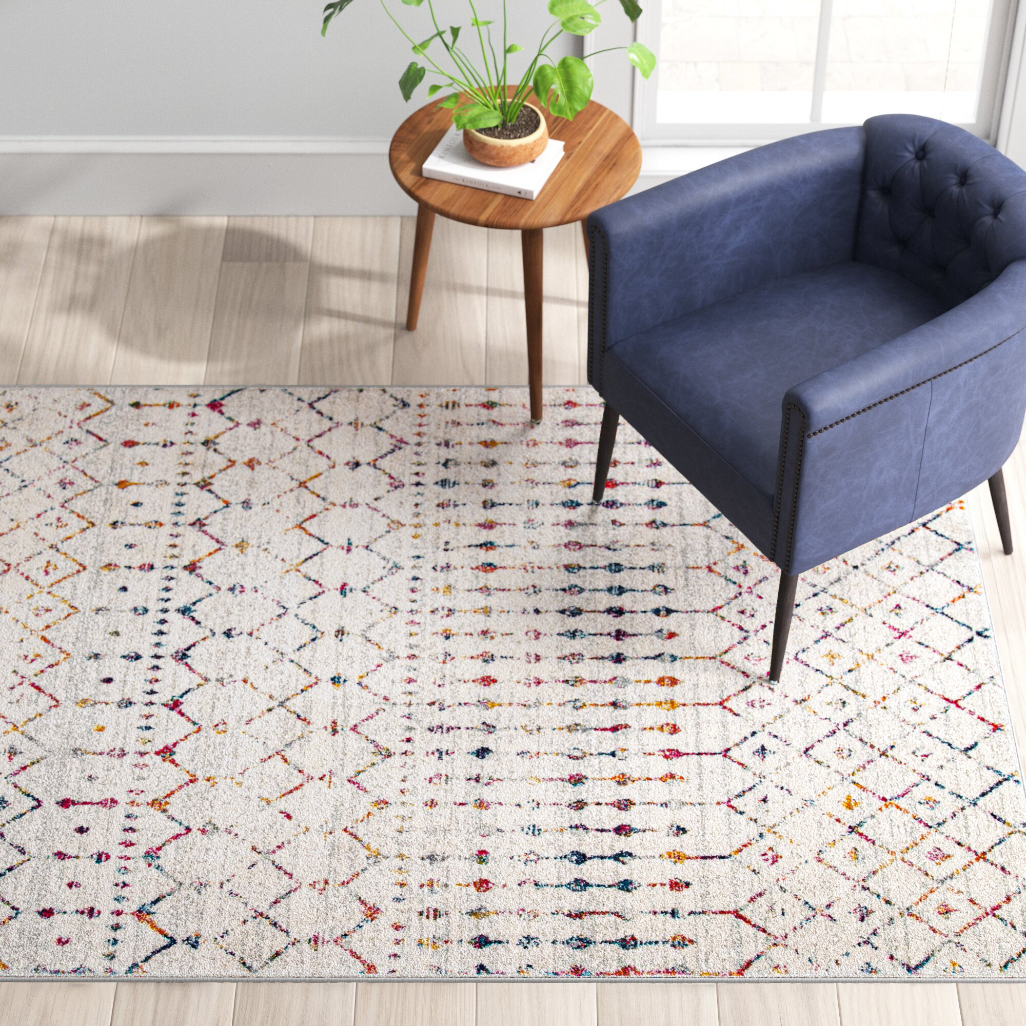 Union Rustic Amanti Trellis Runner Rug for Living Room Bedroom Dining ...