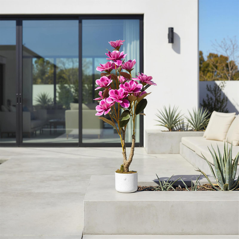 Ensemble de 1/2 fleurs d'orchidées artificielles en pot, véritable orchidée artificielle pour la décoration intérieure, 2