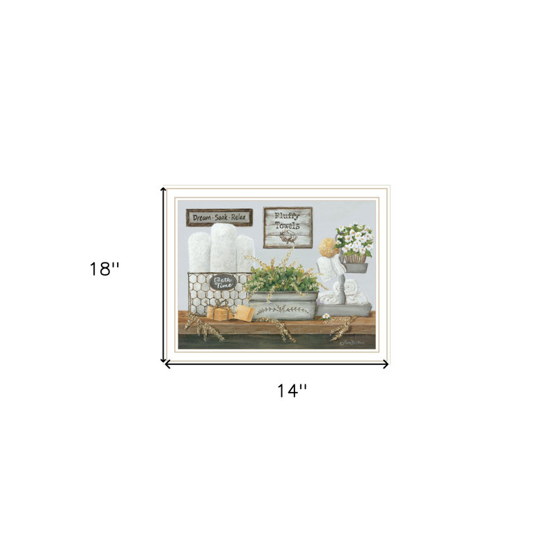 Fluffy Towels White Framed Print Wall Art