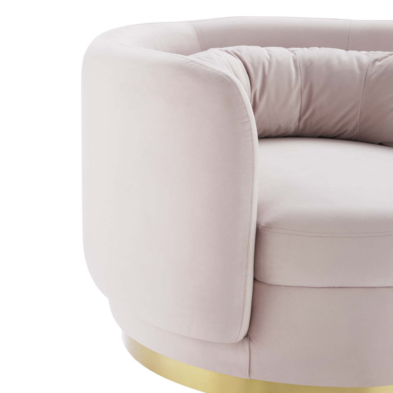 Fauteuil pivotant en velours Relish Performance Velvet Performance, Velours rose