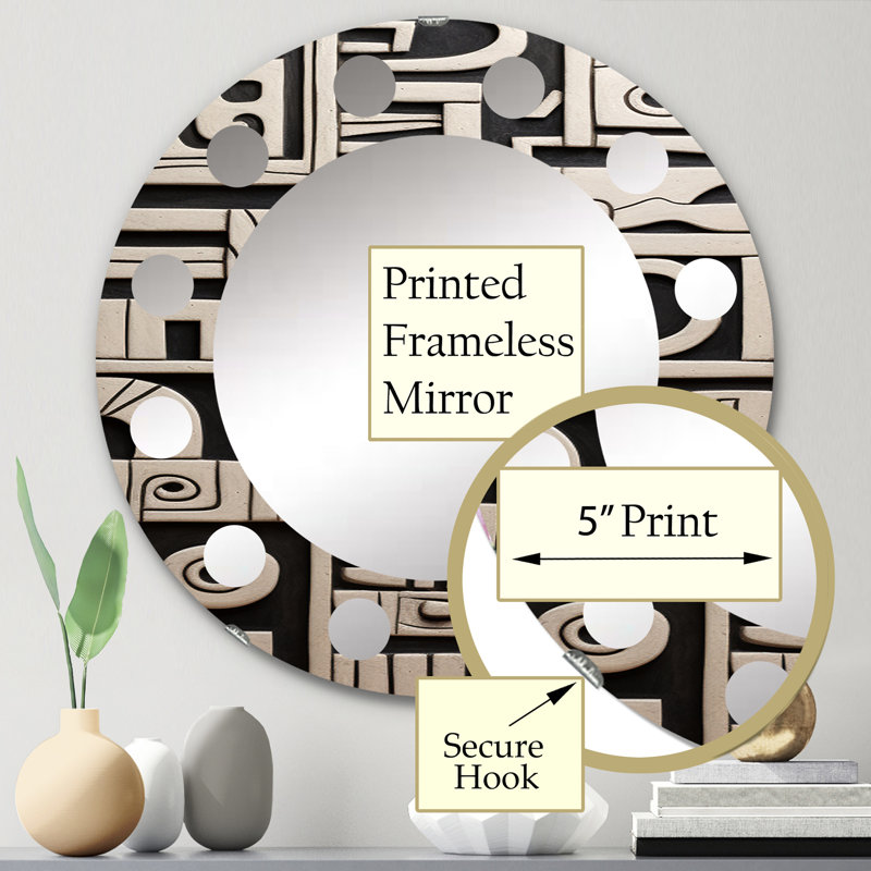 Ballad - Miroir mural moderne rond, 24 po x 24 po
