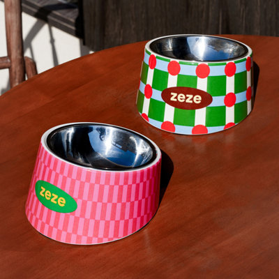 Bol en métal pour animal de compagnie Zeze Retro